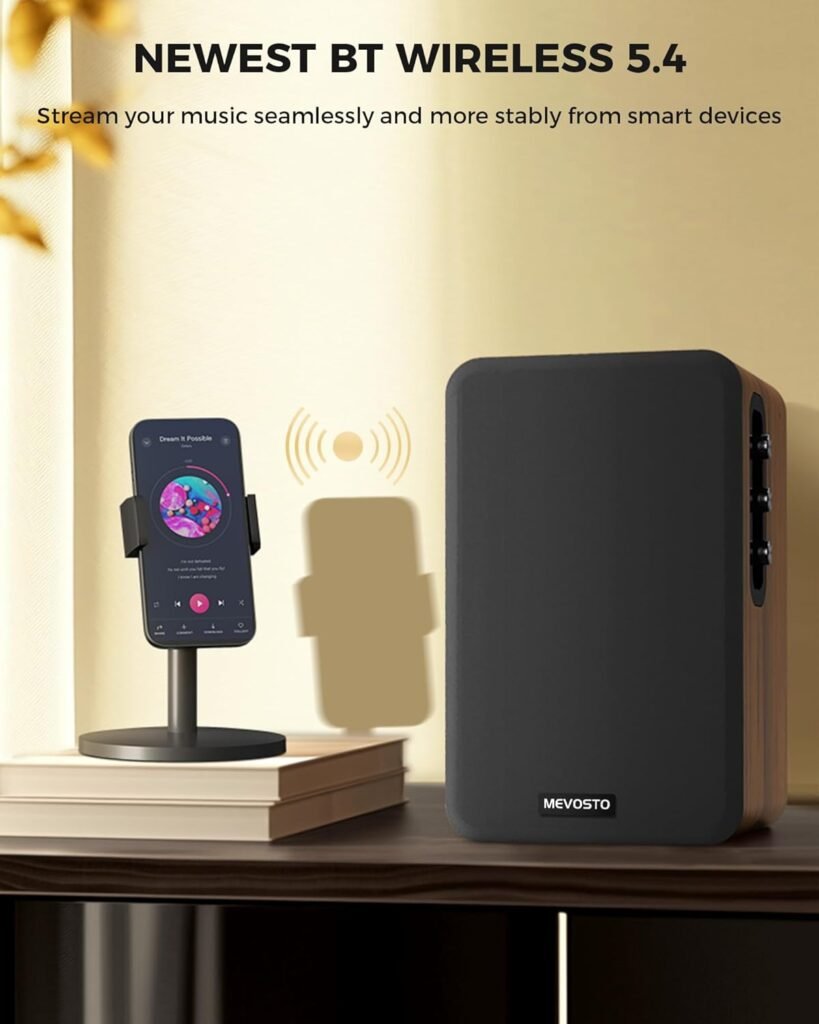 Active Bookshelf Speakers 36W RMS - BT 5.4 Wireless Speaker with 5 Inch Woofer, Silk Dome Tweeter PC Speakers - USB Digital Audio Studio Monitors Bass Treble Adjust AUX Input for Record Player TV Active Bookshelf Speakers 36W RMS - BT 5.4 Wireless Speaker with 5 Inch Woofer, Silk Dome Tweeter PC Speakers - USB Digital Audio Studio Monitors Bass Treble Adjust AUX Input for Record Player TV