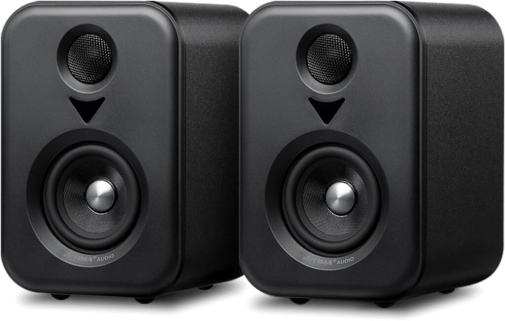 AIYIMA S400 80 Watt 2.0 Channel Home Audio Active Bookshelf Speakers with Sub Out | TPA3118 Amp Chip | Bluetooth/Optical/RCA/USB Input for TV | Treble Bass Tone | Remote |Upgraded Version AIYIMA S400 80 Watt 2.0 Channel Home Audio Active Bookshelf Speakers with Sub Out | TPA3118 Amp Chip | Bluetooth/Optical/RCA/USB Input for TV | Treble Bass Tone | Remote |Upgraded Version