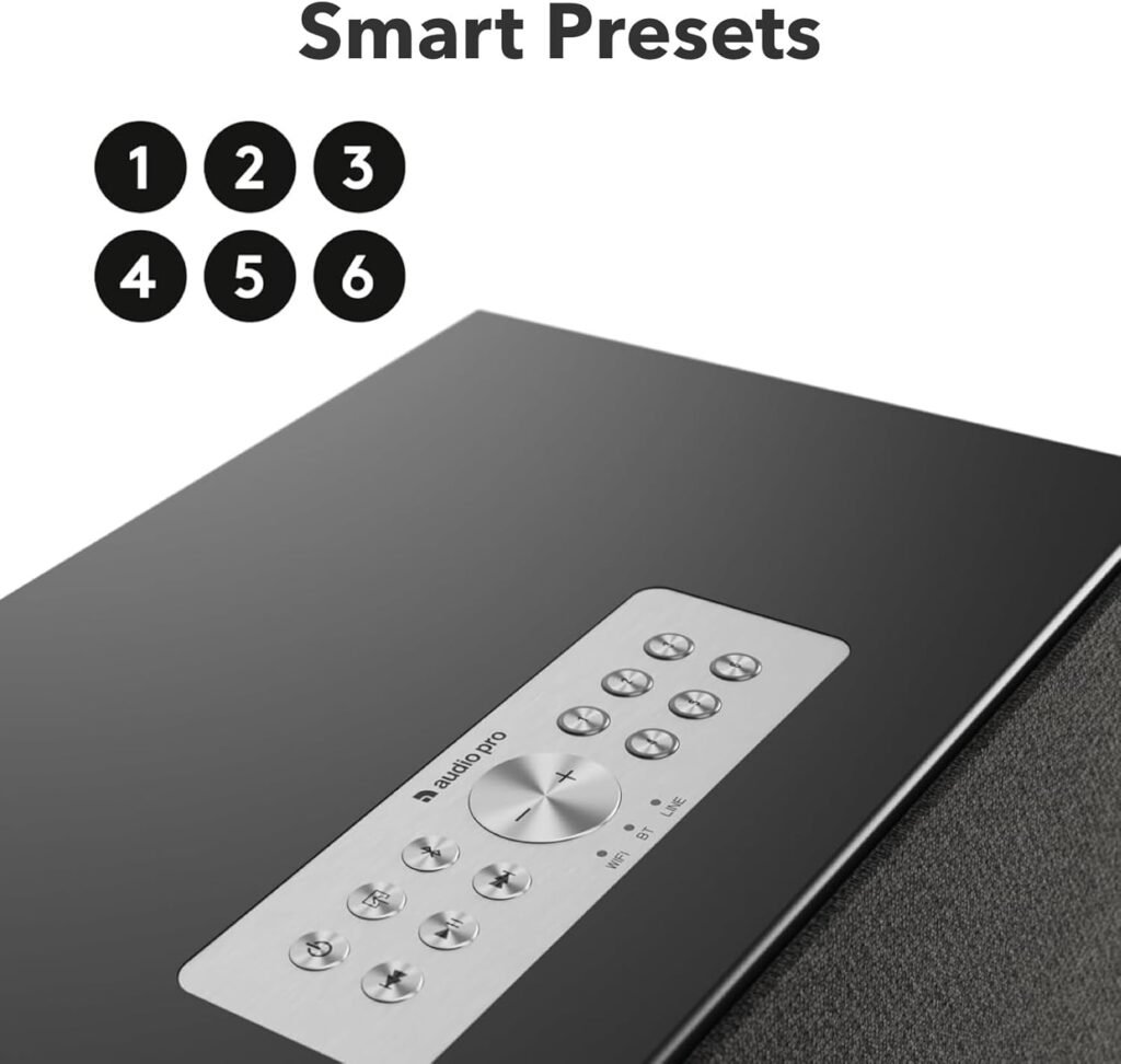 Audio Pro C10 MKII Wireless Speaker, WiiM Edition | High-Fidelity Sound, Multi-Room, Bluetooth, Wi-Fi | Compatible with AirPlay 2, Google Cast, Siri, WiiM Home App, Stream Spotify, TIDAL  More, Black