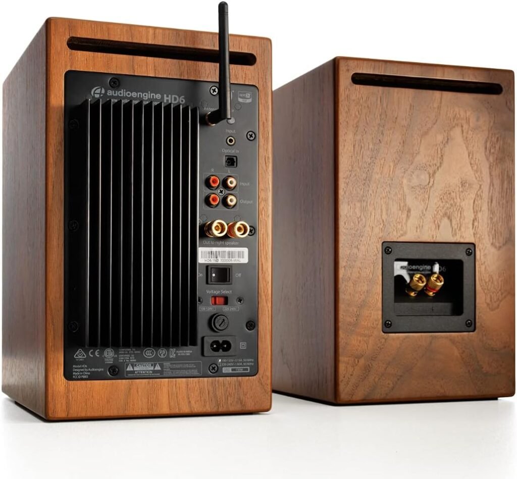 Audioengine HD6 Premium Powered Bookshelf Speakers | 150W Audiophile-Grade Bluetooth 5.0 Speakers with aptX HD | 24-Bit DAC | Real Wood Veneer