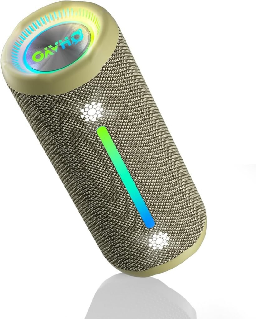 Bluetooth Speakers Wireless Loud Stereo Sound IPX7 Waterproof Outdoor Portable 25W Super Bass Speaker for Home Party Beach with 24H Playtime Colorful Lights BT5.3 TWS Pairing Birthday Gift Black