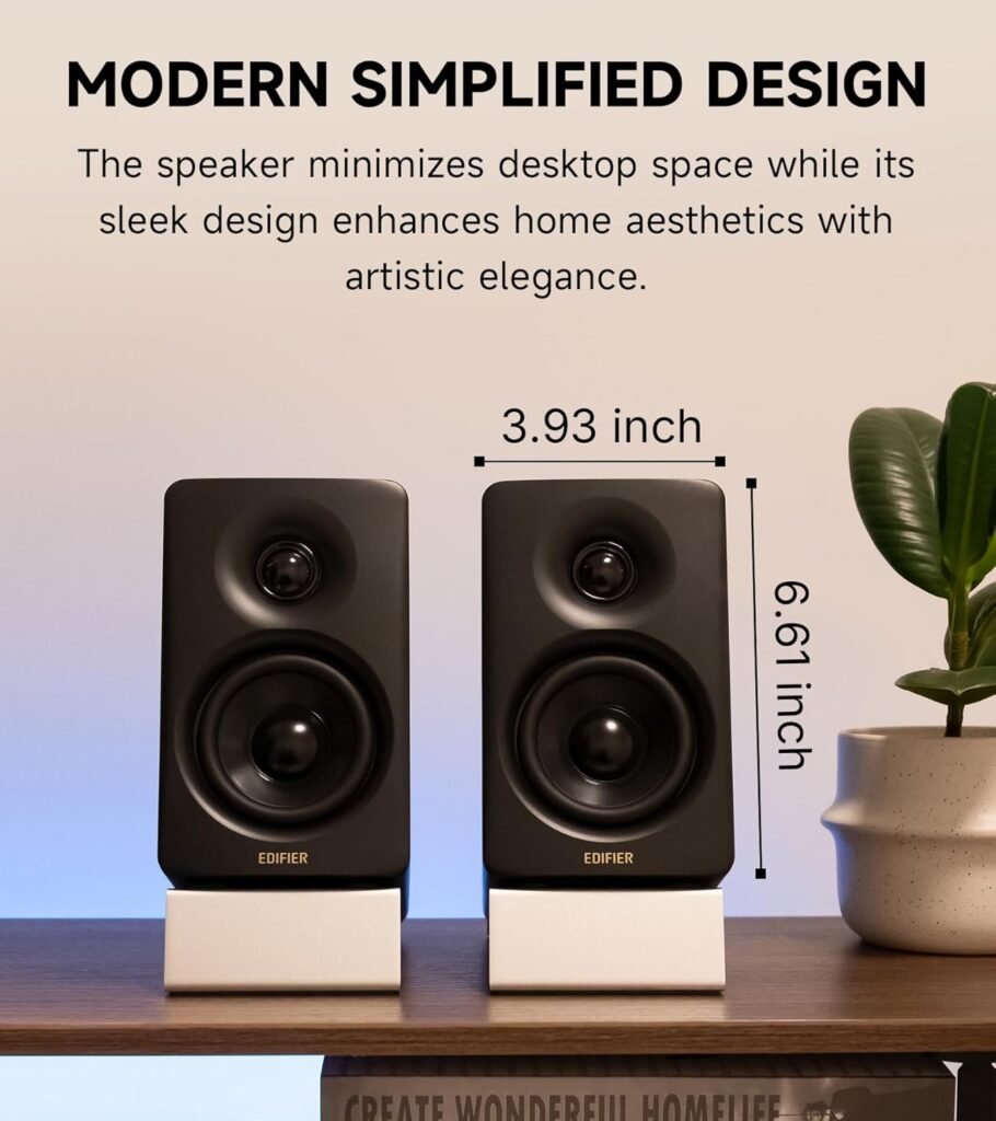 Edifier M60 Multimedia Speaker Bluetooth 5.3, 66W RMS, Hi-Res Audio  Hi-Res Wireless Audio, LDAC,3 Mid Bass  1 Tweeter, USB-C  Aux Inputs, Compact Desktop Speaker – Black