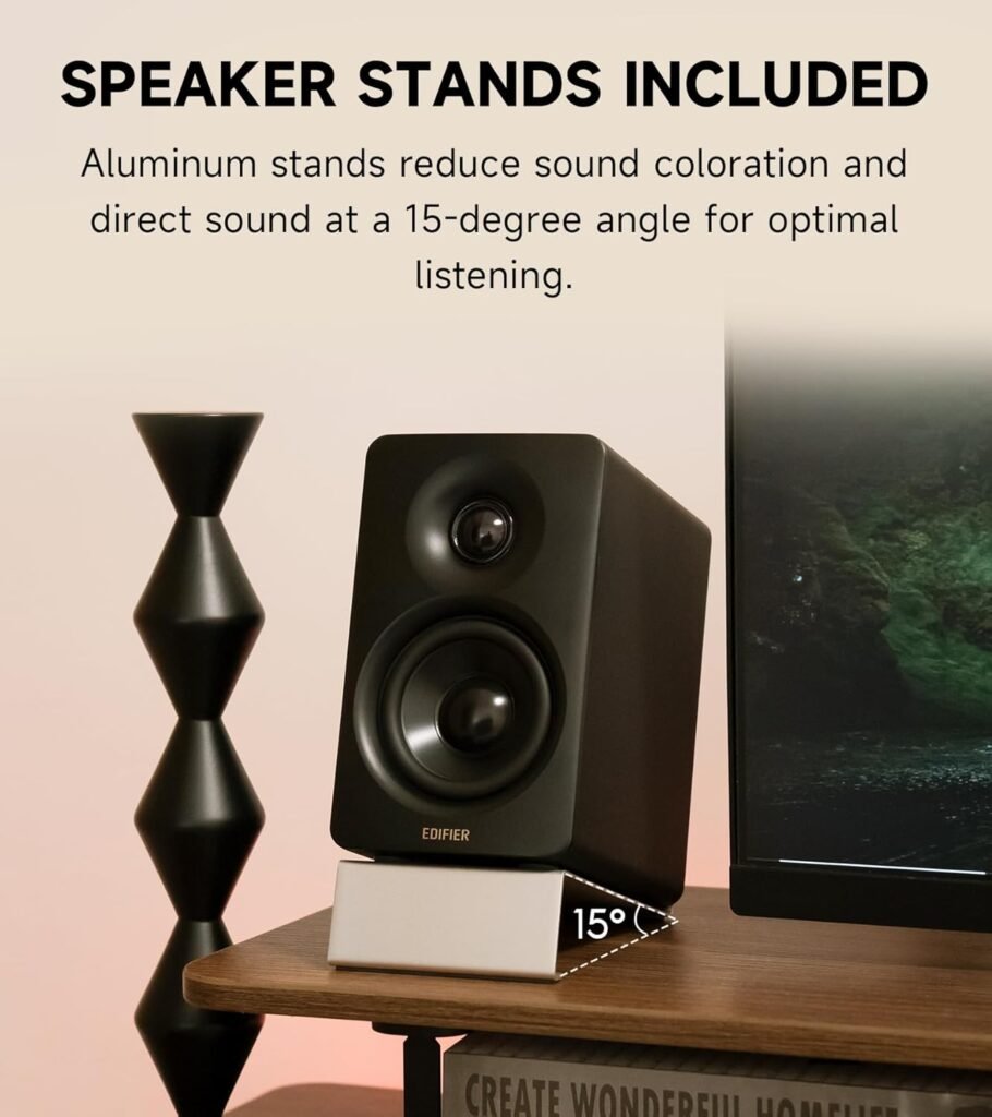 Edifier M60 Multimedia Speaker Bluetooth 5.3, 66W RMS, Hi-Res Audio  Hi-Res Wireless Audio, LDAC,3 Mid Bass  1 Tweeter, USB-C  Aux Inputs, Compact Desktop Speaker – Black