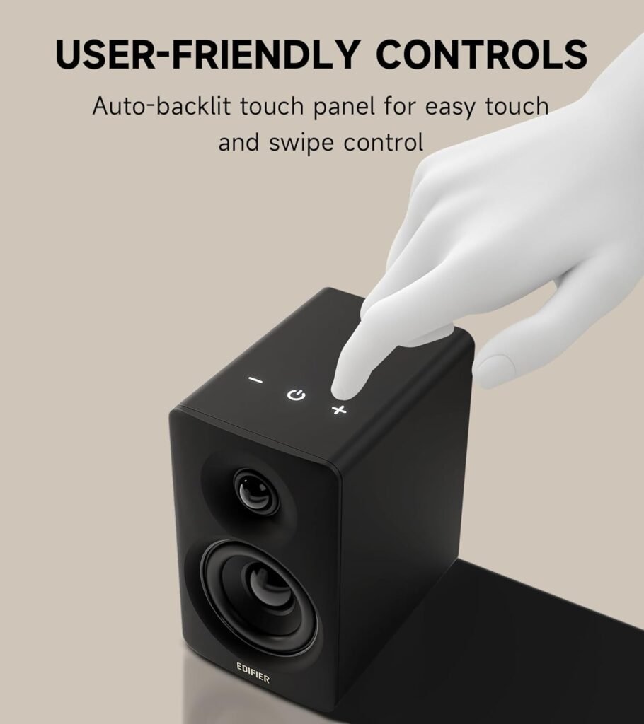 Edifier M60 Multimedia Speaker Bluetooth 5.3, 66W RMS, Hi-Res Audio  Hi-Res Wireless Audio, LDAC,3 Mid Bass  1 Tweeter, USB-C  Aux Inputs, Compact Desktop Speaker – Black