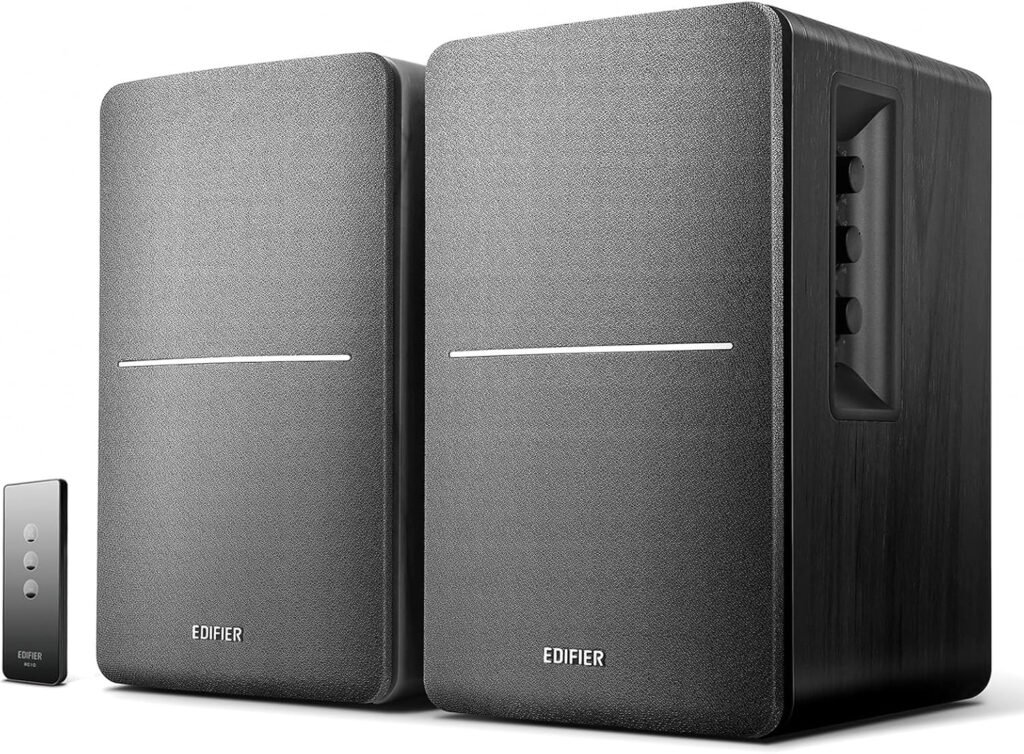 Edifier R1280T Powered Bookshelf Speakers - 2.0 Active Near Field Studio Monitor Speaker - White Enclosure - 42 Watts RMS