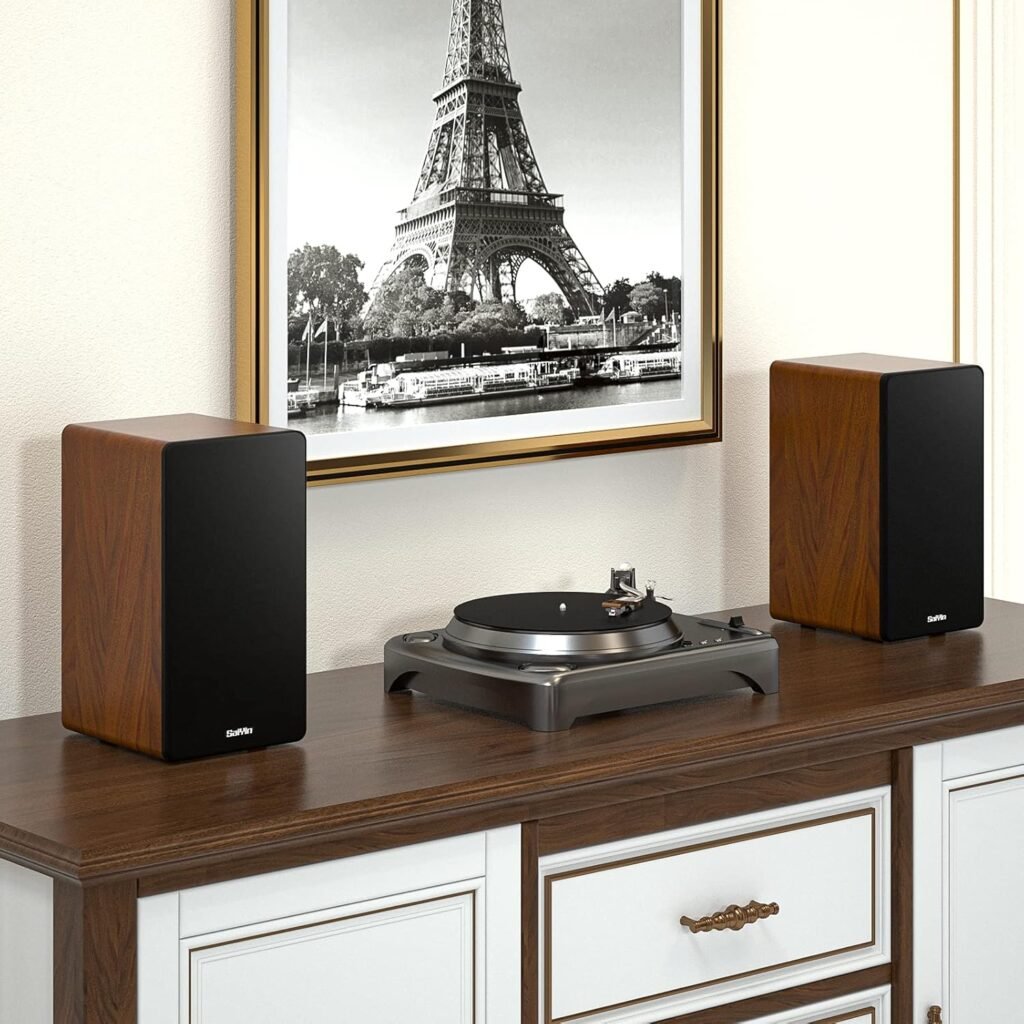 Saiyin Bluetooth Bookshelf Speakers, 40W X 2 Powered TV Speakers with 4 Inch Woofer, Turntable Speakers with Optical/AUX Input/Subwoofer Line Out for PC and TVs Saiyin Bluetooth Bookshelf Speakers, 40W X 2 Powered TV Speakers with 4 Inch Woofer, Turntable Speakers with Optical/AUX Input/Subwoofer Line Out for PC and TVs