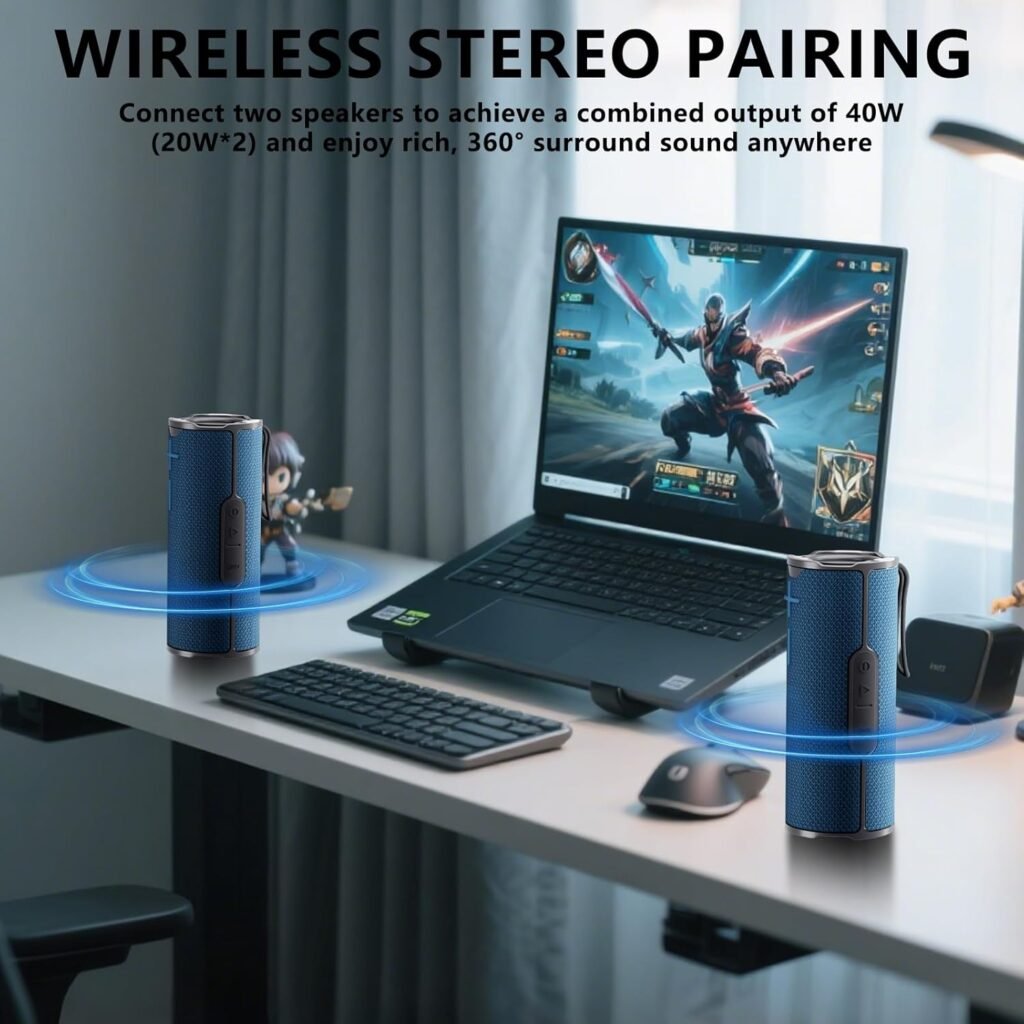COOPERS Portable Bluetooth Speaker, Wireless Bluetooth Speaker, IPX5 Waterproof Speakers with RGB Lights, Loud Stereo Sound Deep Bass, Long Playtime TWS Pairing for Home/Party/Outdoor Beach COOPERS Portable Bluetooth Speaker, Wireless Bluetooth Speaker, IPX5 Waterproof Speakers with RGB Lights, Loud Stereo Sound Deep Bass, Long Playtime TWS Pairing for Home/Party/Outdoor Beach