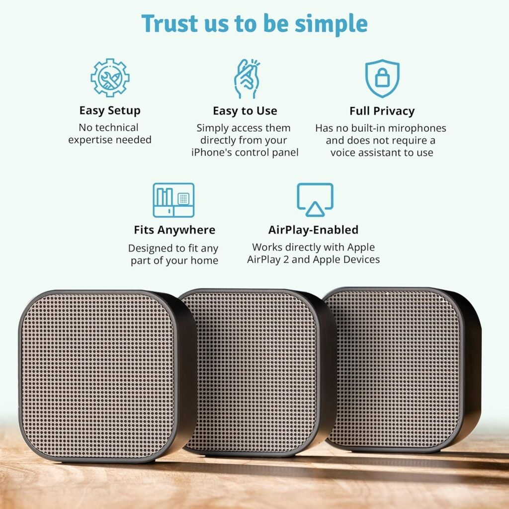 Dio Node Apple AirPlay 2 Compatible Multiroom Wi-Fi Home Speakers (5-Pack), Immersive Sound System, Works with Other Apple Devices, Easy to Connect, Spotify Player Dio Node Apple AirPlay 2 Compatible Multiroom Wi-Fi Home Speakers (5-Pack), Immersive Sound System, Works with Other Apple Devices, Easy to Connect, Spotify Player