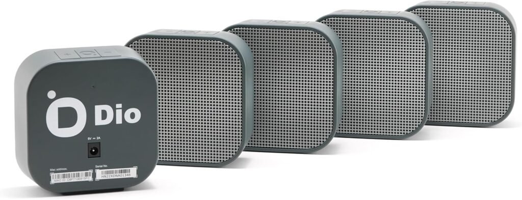 Dio Node Apple AirPlay 2 Compatible Multiroom Wi-Fi Home Speakers (5-Pack), Immersive Sound System, Works with Other Apple Devices, Easy to Connect, Spotify Player Dio Node Apple AirPlay 2 Compatible Multiroom Wi-Fi Home Speakers (5-Pack), Immersive Sound System, Works with Other Apple Devices, Easy to Connect, Spotify Player