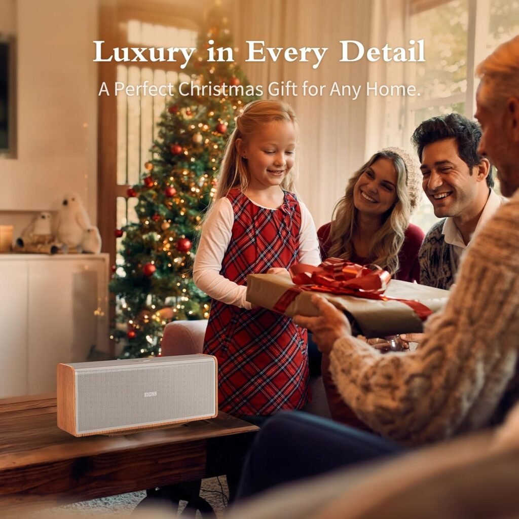 DOSS SoundBox Ultra Bluetooth Speaker with 2.1 Channel Audio, 80W Superior Sound with Deep Bass, Two DSP Technologies, 18H Playtime, BT 5.3, Wireless for Home, Office, Livingroom-Gold DOSS SoundBox Ultra Bluetooth Speaker with 2.1 Channel Audio, 80W Superior Sound with Deep Bass, Two DSP Technologies, 18H Playtime, BT 5.3, Wireless for Home, Office, Livingroom-Gold