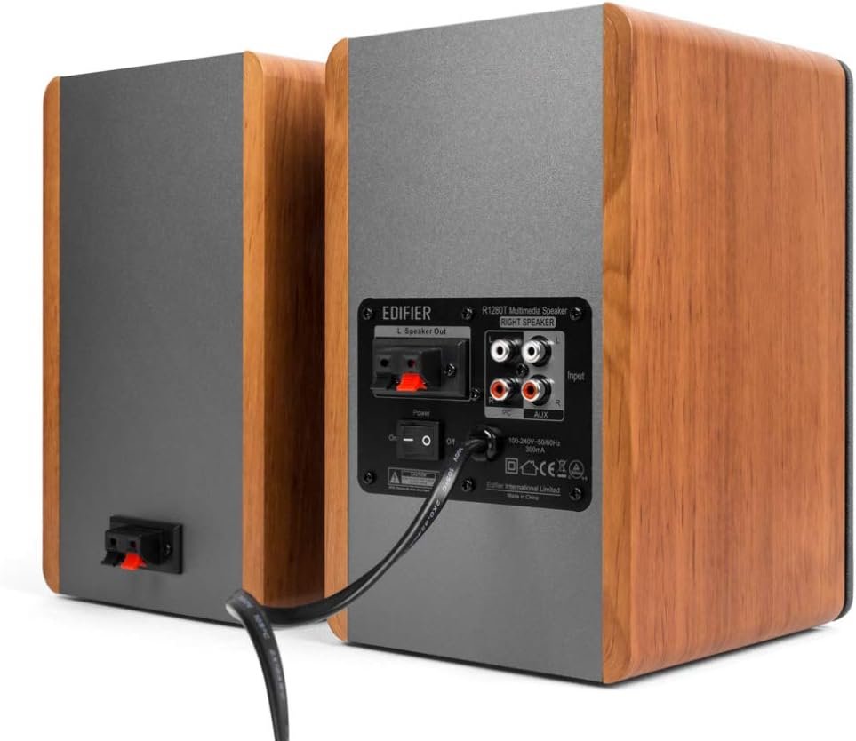 Edifier R1280T Powered Bookshelf Speakers - 2.0 Active Near Field Studio Monitor Speaker - Wooden Enclosure - 42 Watts RMS Power Edifier R1280T Powered Bookshelf Speakers - 2.0 Active Near Field Studio Monitor Speaker - Wooden Enclosure - 42 Watts RMS Power