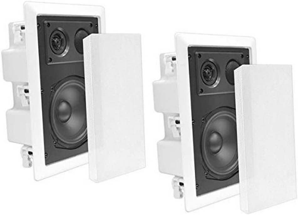 Pyle Ceiling Wall Mount Enclosed Speakers - 400 Watt 300 Watt Stereo in-Wall/in-Ceiling Flush Mounted Sound Speaker Systems | PDIW87 (White) PDIWCS56 (White) Pyle Ceiling Wall Mount Enclosed Speakers - 400 Watt 300 Watt Stereo in-Wall/in-Ceiling Flush Mounted Sound Speaker Systems | PDIW87 (White) PDIWCS56 (White)