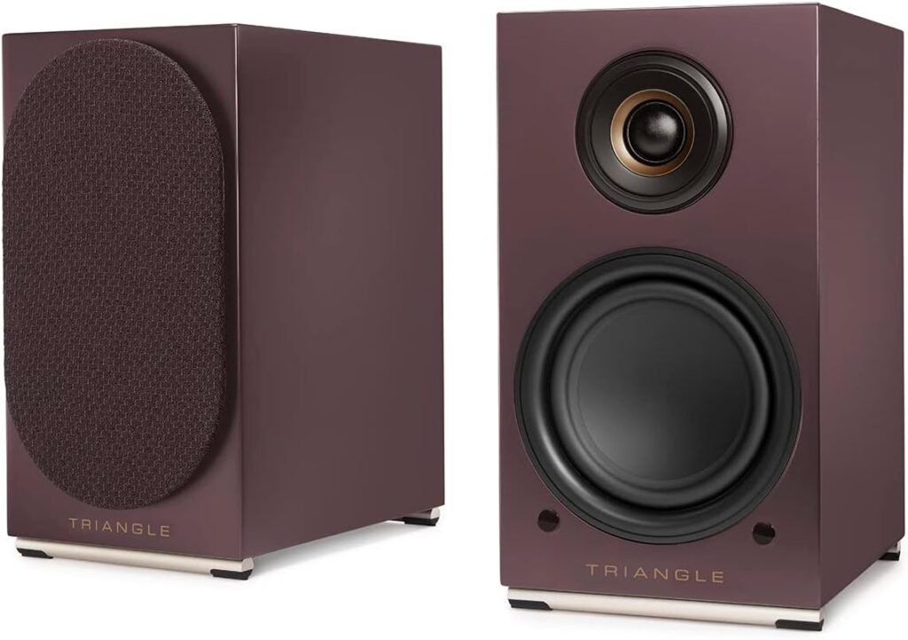 triangle - AIO Twin - Wi-Fi Bluetooth Active Bookshelf Speakers with 2x50W Amplifier - HD Audio - Phono/Turntable + Optical TV Inputs - 165 x 304 x 235 mm - Purple (Pair) triangle - AIO Twin - Wi-Fi Bluetooth Active Bookshelf Speakers with 2x50W Amplifier - HD Audio - Phono/Turntable + Optical TV Inputs - 165 x 304 x 235 mm - Purple (Pair)