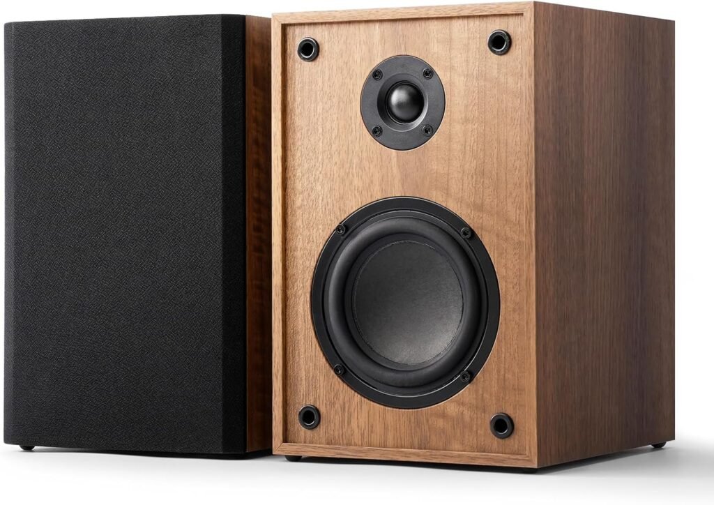 ANGELS HORN Powered Bluetooth Bookshelf Speakers for Turntable, 60W RMS Active Stereo Speakers, 4 Woofer + 1 Silk Dome Tweeter, Bluetooth 5.2, RCA/AUX Input, Remote Control, Record Player Speakers ANGELS HORN Powered Bluetooth Bookshelf Speakers for Turntable, 60W RMS Active Stereo Speakers, 4 Woofer + 1 Silk Dome Tweeter, Bluetooth 5.2, RCA/AUX Input, Remote Control, Record Player Speakers