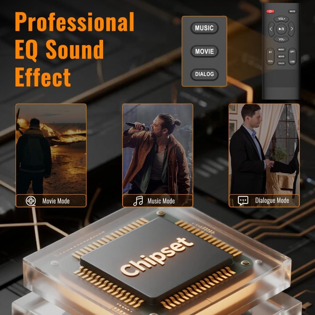 BESTISAN Bluetooth Bookshelf Speakers, Powered Computer Speakers with 4 Inch Woofer, TV Speakers with Optical/RCA/USB/Sub Out for PC and Turntable