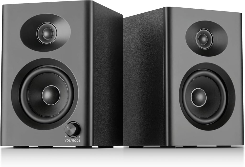 Computer Speakers for Desktop PC - 60W Bluetooth Stereo Sound with Bass, Active Powered Speakers for Home Audio, Monitor, Laptop, Gaming TV, (Black Pair) Computer Speakers for Desktop PC - 60W Bluetooth Stereo Sound with Bass, Active Powered Speakers for Home Audio, Monitor, Laptop, Gaming TV, (Black Pair)