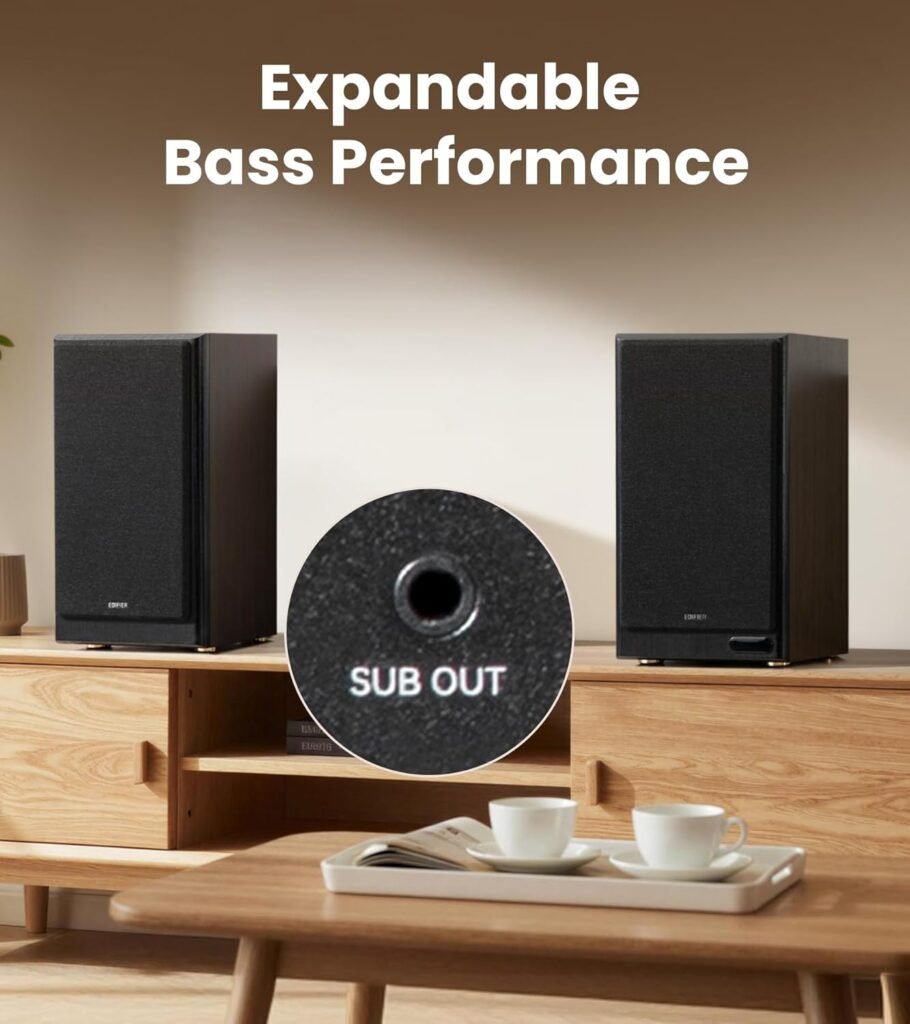 Edifier R2750DB MKII Powered Bookshelf Speakers, 144W 3-Way Active Studio Monitor with Sub Out, Hi-Res Audio, Bluetooth 6.0 with LDAC, HDMI/Optical/Coaxial for Turntable, PC, Home Audio - Black