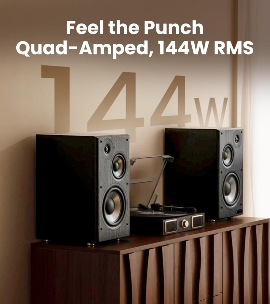 Edifier R2750DB MKII Powered Bookshelf Speakers, 144W 3-Way Active Studio Monitor with Sub Out, Hi-Res Audio, Bluetooth 6.0 with LDAC, HDMI/Optical/Coaxial for Turntable, PC, Home Audio - Black