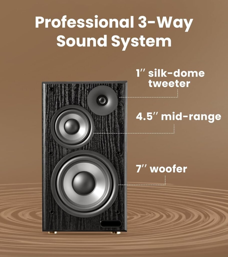 Edifier R2750DB MKII Powered Bookshelf Speakers, 144W 3-Way Active Studio Monitor with Sub Out, Hi-Res Audio, Bluetooth 6.0 with LDAC, HDMI/Optical/Coaxial for Turntable, PC, Home Audio - Black