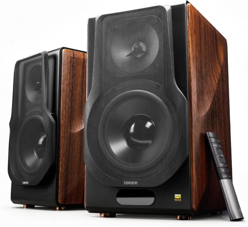 Edifier S3000MKII Audiophile Speakers, Hi-Res 2.0 Powered Bookshelf Speakers with 256W RMS, aptX HD Bluetooth, 5.8GHz Wireless, Planar Magnetic Tweeter - for Turntable, Home Audio