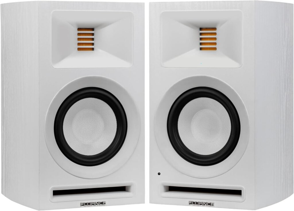 Fluance Ri71 Reference Stereo Powered Bookshelf Speakers with High Performance AMT Tweeters, 5 Drivers, 120W Amplifier for Music, Turntable, TV, PC - HDMI, Bluetooth, RCA  Subwoofer Out (Black Ash)