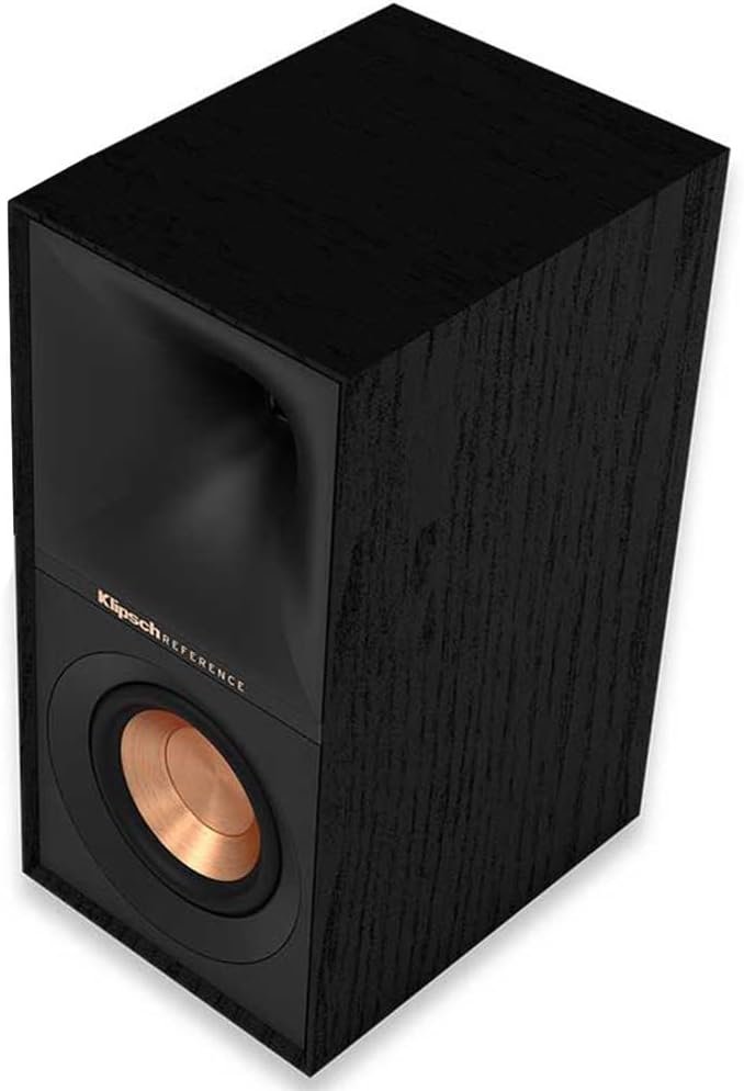 Klipsch Reference Next-Generation R-40M Horn-Loaded Bookshelf Speakers with 4” Spun-Copper Woofers for Best-in-Class Home Theater Sound in Black Klipsch Reference Next-Generation R-40M Horn-Loaded Bookshelf Speakers with 4” Spun-Copper Woofers for Best-in-Class Home Theater Sound in Black