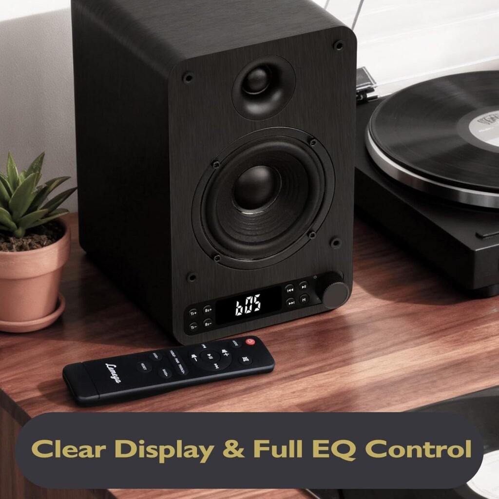 LEMEGA Active Bookshelf Speakers 40W RMS, Powered Stereo Speakers with 4 woofer and 1.25 Tweeter, Bluetooth,USB, HDMI/Optical/AUX/RCA Inputs for PC and TV, LED Display, Bass Treble Control LEMEGA Active Bookshelf Speakers 40W RMS, Powered Stereo Speakers with 4 woofer and 1.25 Tweeter, Bluetooth,USB, HDMI/Optical/AUX/RCA Inputs for PC and TV, LED Display, Bass Treble Control