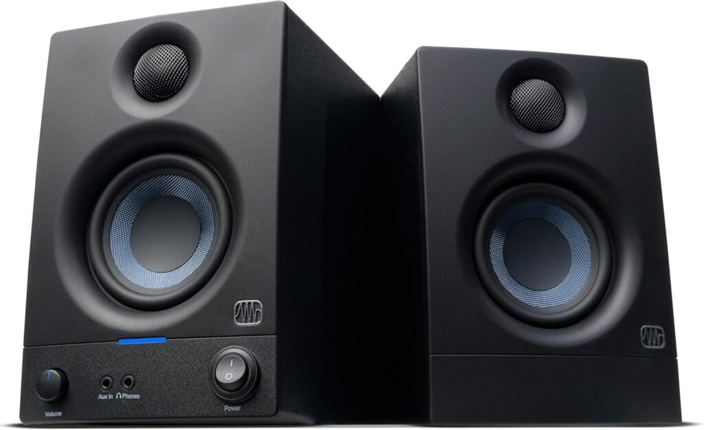 PreSonus Eris 3.5BT Studio Monitors, Pair — 3.5 Inch Powered Bookshelf Speakers, Stereo, Desktop Computer, Near Field Music Production, Audio Mixing Recording PreSonus Eris 3.5BT Studio Monitors, Pair — 3.5 Inch Powered Bookshelf Speakers, Stereo, Desktop Computer, Near Field Music Production, Audio Mixing Recording