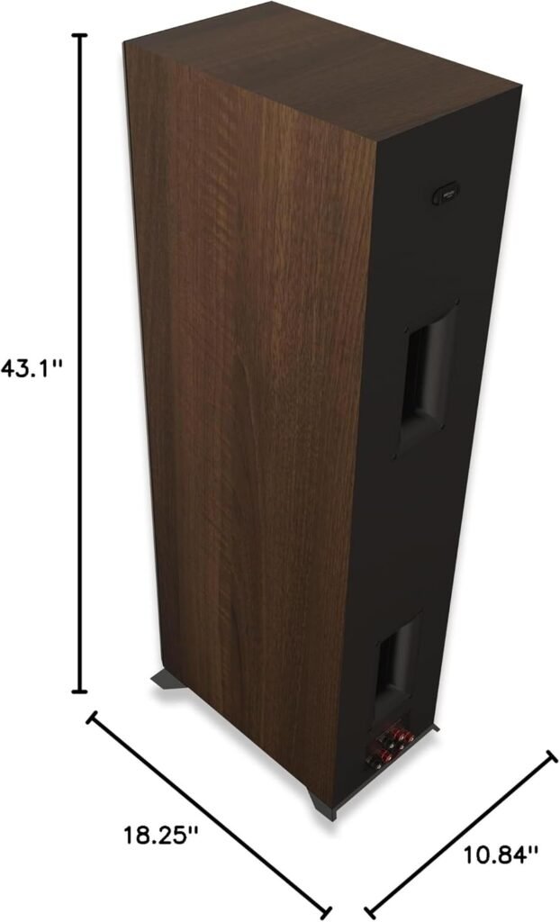 Klipsch Reference Premiere RP-8000F II 2.0 Dual Floorstanding Speaker Pair with Larger 90° x 90° Hybrid Tractrix Horn, 8” Cerametallic Woofers for Premium Home Theater Sound in Walnut