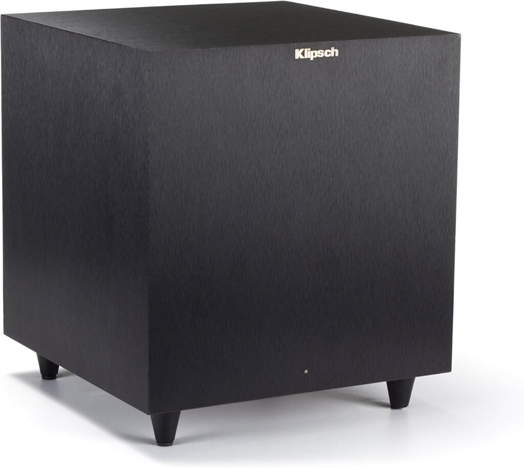 Klipsch Reference R-8SW Surround Subwoofer, Watts Peak Power (Brushed Black Vinyl, 8-Inch)
