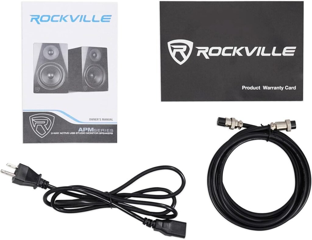 2) Rockville APM6W 6.5 2-Way 350W Active/Powered USB Studio Monitor Speakers