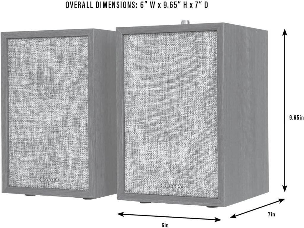 Crosley S200A-BK Active Powered Bluetooth Stereo Speakers with Optical, USB, and Aux Connections, Black