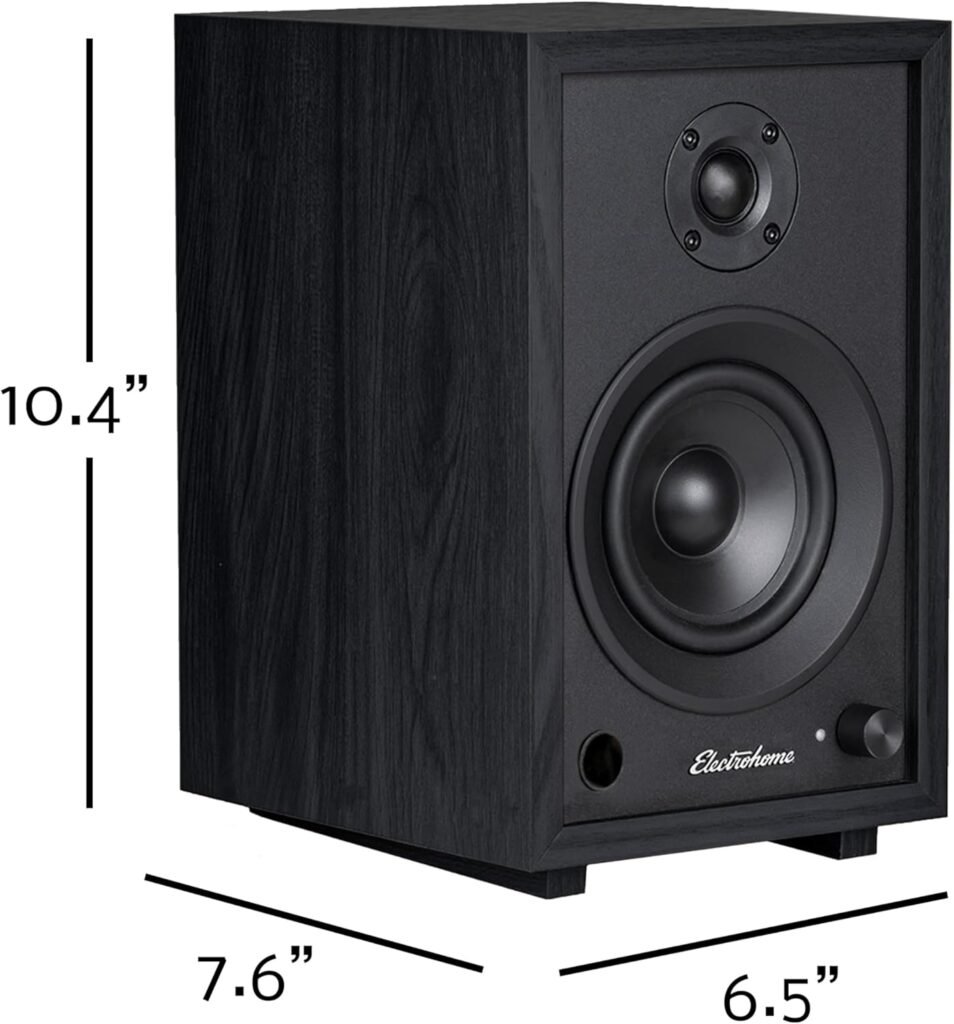 Electrohome McKinley 2.0 Stereo Powered Bookshelf Speakers with Built-in Amplifier and Drivers for Turntable, TV, PC and Wireless Music Streaming Featuring Bluetooth 5, RCA and Aux (EB30B) Electrohome McKinley 2.0 Stereo Powered Bookshelf Speakers with Built-in Amplifier and Drivers for Turntable, TV, PC and Wireless Music Streaming Featuring Bluetooth 5, RCA and Aux (EB30B)