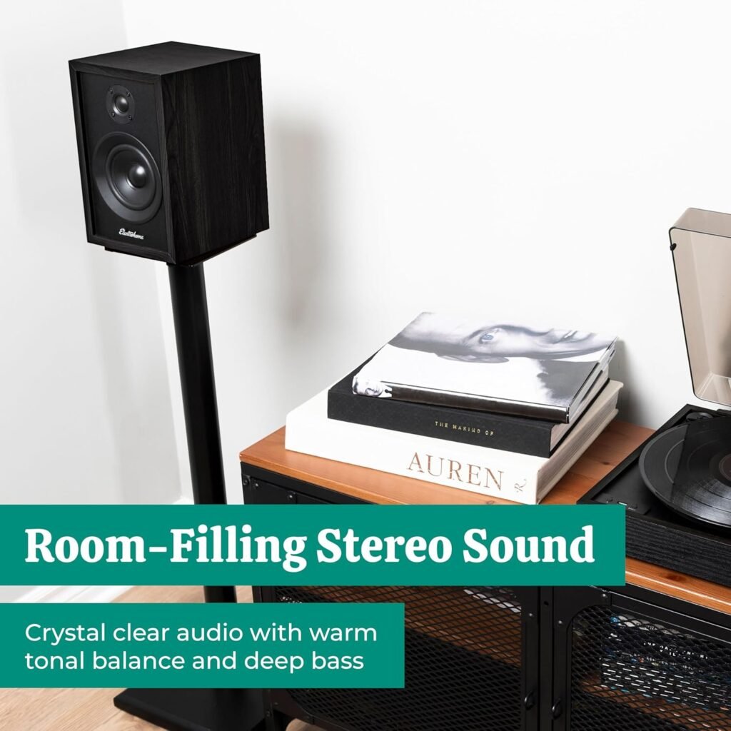 Electrohome McKinley 2.0 Stereo Powered Bookshelf Speakers with Built-in Amplifier and Drivers for Turntable, TV, PC and Wireless Music Streaming Featuring Bluetooth 5, RCA and Aux (EB30B) Electrohome McKinley 2.0 Stereo Powered Bookshelf Speakers with Built-in Amplifier and Drivers for Turntable, TV, PC and Wireless Music Streaming Featuring Bluetooth 5, RCA and Aux (EB30B)
