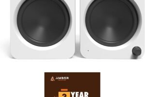 Kanto REN MB Bluetooth Powered Bookshelf Speakers – Matte Black Pair with 1 Year Amber Protection Extension Plan (2024)