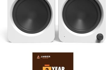 Kanto REN MB Bluetooth Powered Bookshelf Speakers – Matte Black Pair with 1 Year Amber Protection Extension Plan (2024)