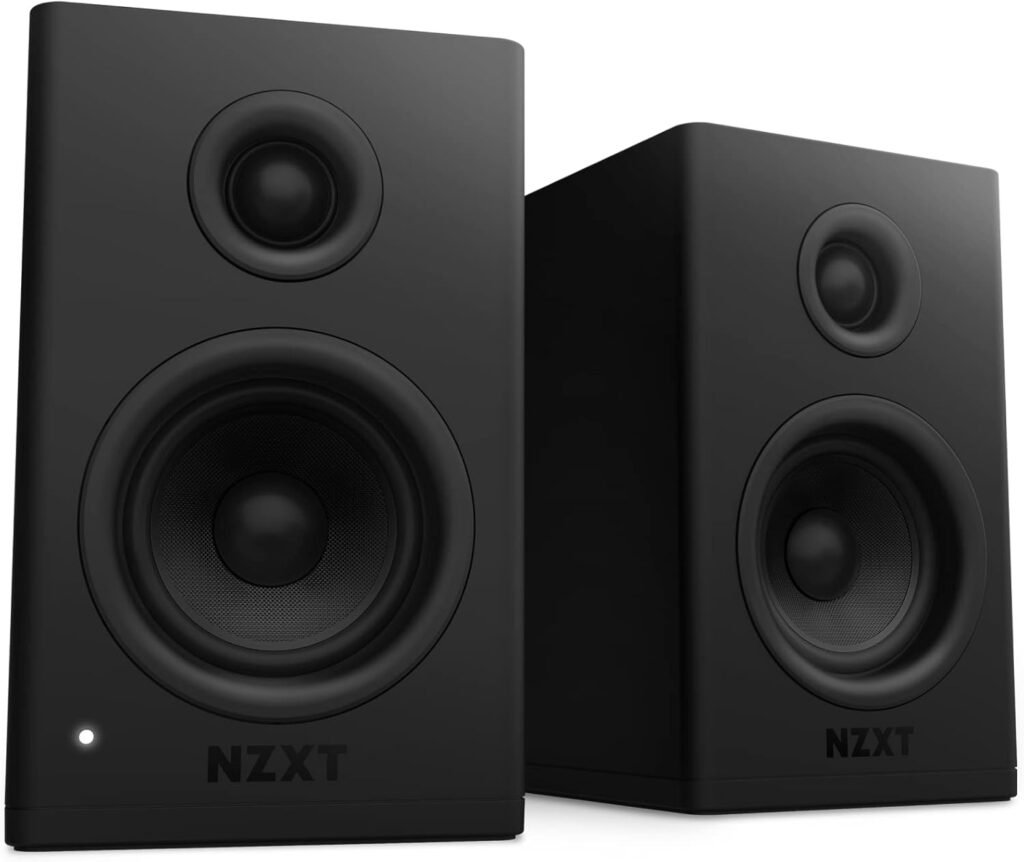 NZXT Relay PC Gaming Desktop Speakers - AP-SPKB2-US - Bookshelf-Style Design - Watts - High Dynamic Range - Silk Dome Tweeters - Glass Fiber Woofers - Black
