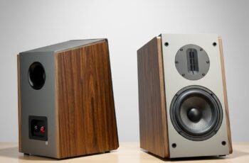Passive Bookshelf Speakers 5.25″ High Output Woofer & 4 Inches Ribbon Tweeter One Pair – Needs Amplifier or Receiver to Operate (Brown)