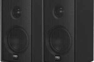 OSD Audio Nero MODQ3 Bookshelf LCR Speaker 120W, Dual 3″ Glass Fiber Woofer & 1” Silk Dome Tweeter, Magnetic to Create a Sound bar (Black, Single)