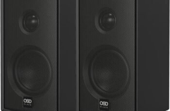 OSD Audio Nero MODQ3 Bookshelf LCR Speaker 120W, Dual 3″ Glass Fiber Woofer & 1” Silk Dome Tweeter, Magnetic to Create a Sound bar (Black, Single)