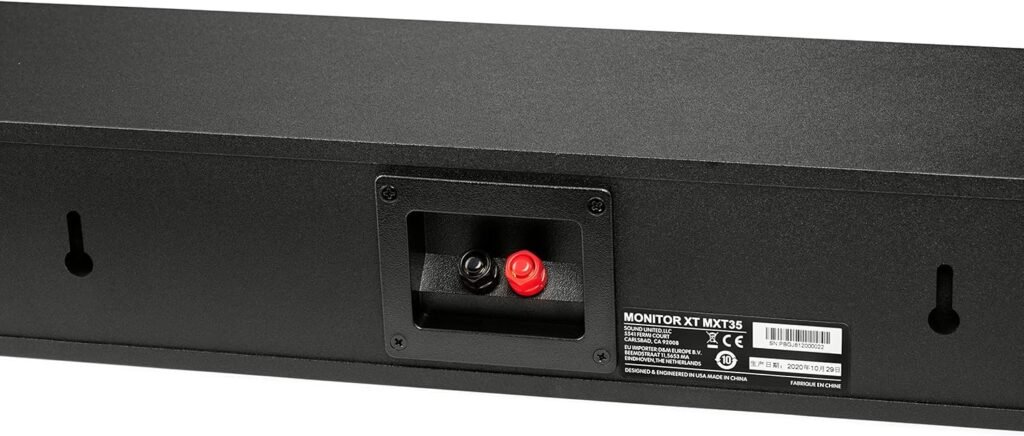 Polk Monitor XT35 Slim Center Channel Speaker - Hi-Res Audio Certified, Dolby Atmos  DTS:X Compatible, Terylene Tweeter  Four Dynamically Balanced Woofers, Wall-Mountable, Midnight Black
