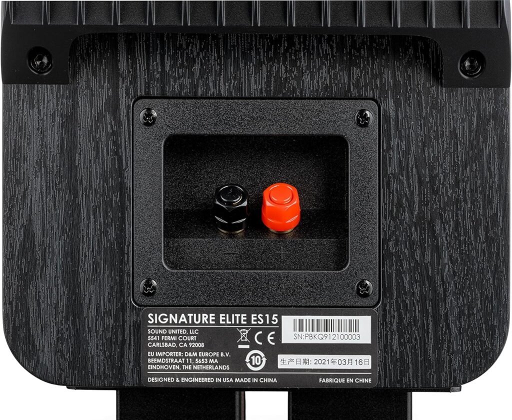 Polk Signature Elite ES15 Bookshelf Speaker Hi-Res Audio Certified Dolby Atmos  DTS:X Compatible 1-inch Tweeter  5.25-inch Woofer Power Port for Effortless Bass Pair Stunning Black (Renewed)