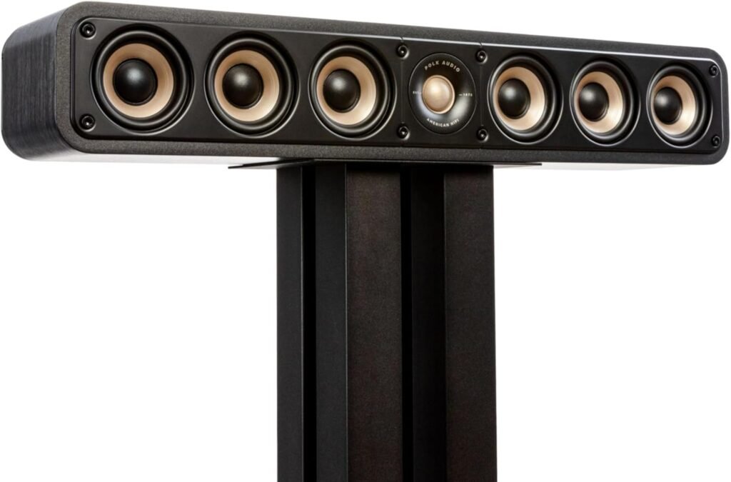 Polk Signature Elite ES35 Slim Center Channel Speaker - Hi-Res Audio Certified, Dolby Atmos  DTS:X Compatible, Tweeter  (6) Woofers, Dual Power Port for Effortless Bass, Stunning Black