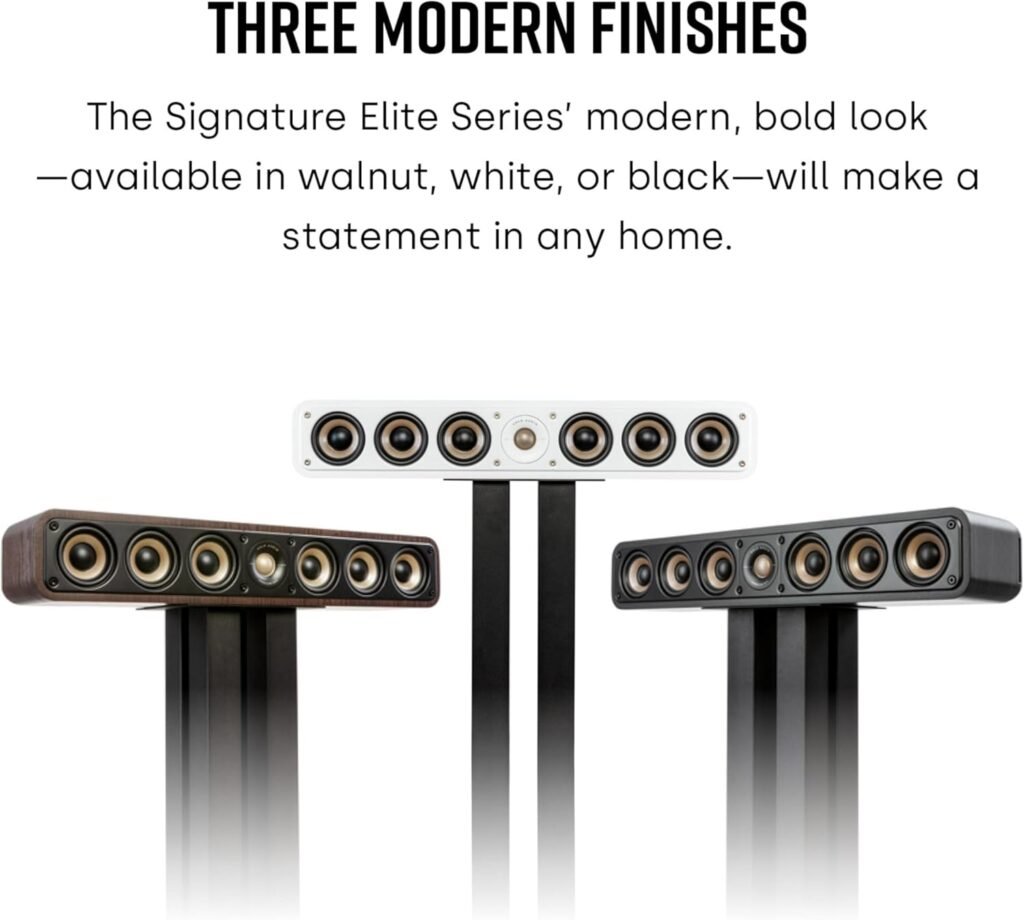 Polk Signature Elite ES35 Slim Center Channel Speaker - Hi-Res Audio Certified, Dolby Atmos  DTS:X Compatible, Tweeter  (6) Woofers, Dual Power Port for Effortless Bass, Stunning Black
