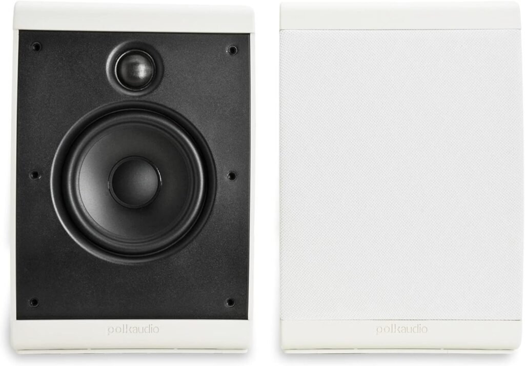 Polk Audio OWM3 Wall and Bookshelf Speakers | The Most High-Performance Versatile Loudspeaker Speakers | Paintable Grilles (Pair, White)